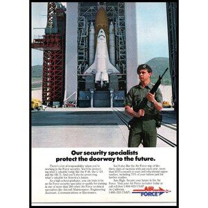 1985 US Air Force Recruiting Recruiter Vintage Print Ad NASA Space Shuttle USAF